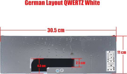 German Laptop Keyboard Sony Vaio Pcg-7y1m Pcg-7t2m Vgn-n11m Vgn-n31m Vgn-n395e Vgn-n395e/b Vgn-n395e/w K070278b1 81-31105001-24 81-31105001-25 German White Code 40605dewhite