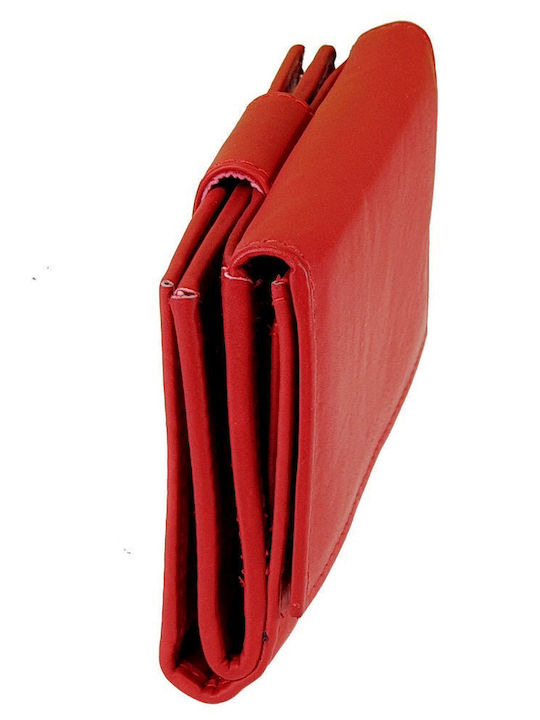 Small Leather Women's Wallet with RFID Red