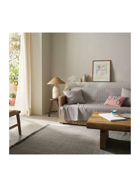 Gofis Home Nymeria Ριχτάρι Πολυθρόνας Ζακάρ 180x180εκ. Ροζ