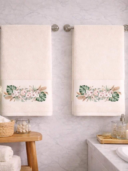 Astron Italy Face Towel Blossom Ecru 2 Pieces Weight 500gsm