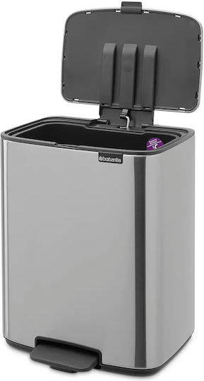 Brabantia Bo Pedal Κάδος Απορριμμάτων από Ανοξείδωτο Ατσάλι με Πεντάλ Γκρι 12lt