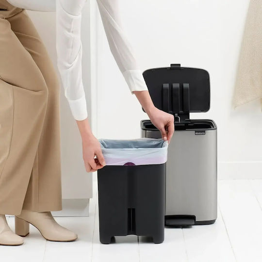 Brabantia Coș De Gunoi Bo Cu Pedală Din Oțel Inoxidabil Gri 12lt
