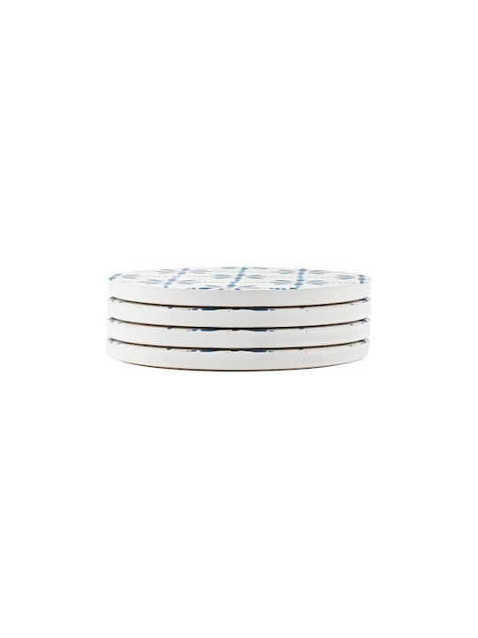 Estia Aegean Tile Σουβέρ Κεραμικό με Βάση 10.3x10.3cm 4τμχ