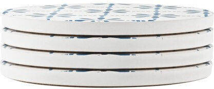 Estia Aegean Tile Σουβέρ Κεραμικό με Βάση 10.3x10.3cm 4τμχ