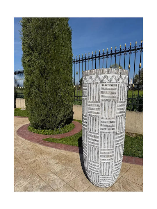 Μεγάλο Διακοσμητικό Πυθάρι Δαπέδου 120cm – Luxury Vase Ανάγλυφο Design Ethnic Tribal
