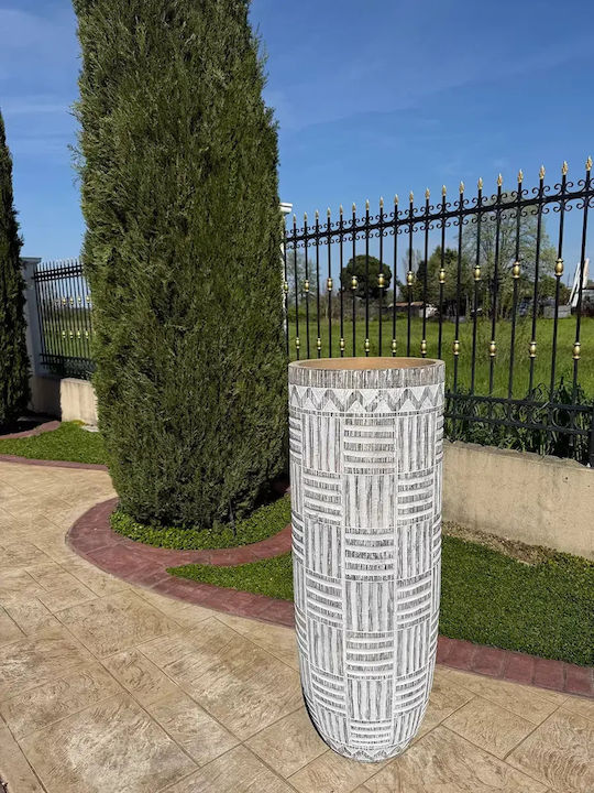 Μεγάλο Διακοσμητικό Πυθάρι Δαπέδου 120cm – Luxury Vase Ανάγλυφο Design Ethnic Tribal