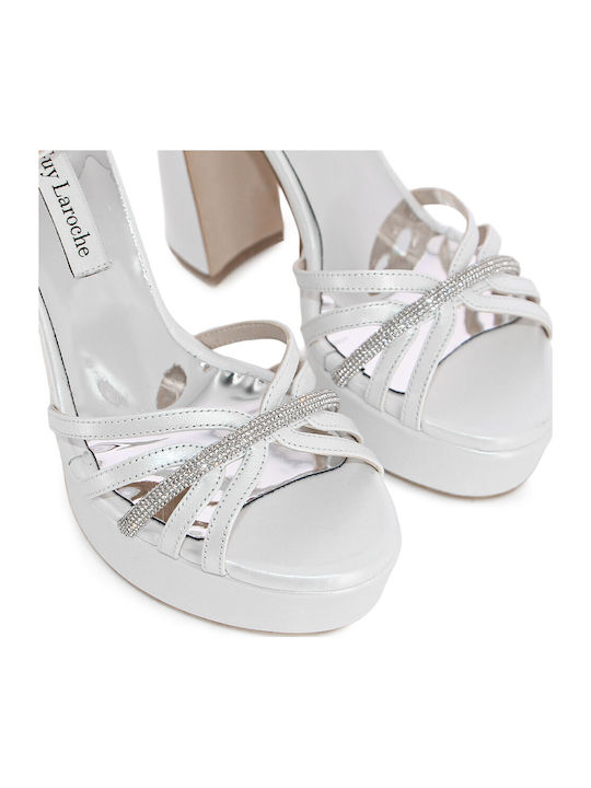 Damen Sandalen Weiß Leder