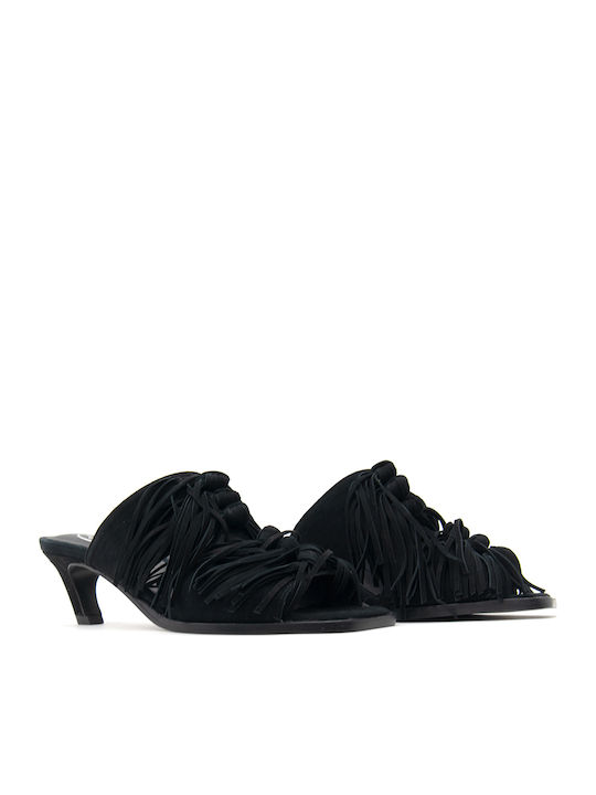 Quincy 02 Combo B Suede Sandals Black