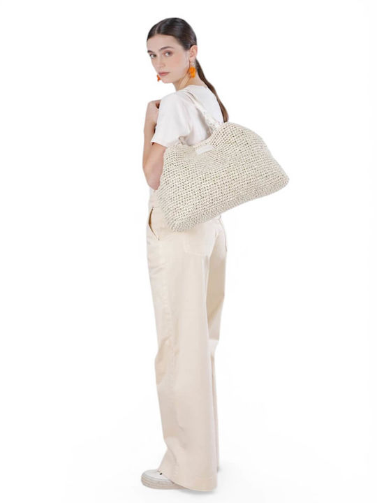 Fabric Women's Shoulder Bag Ecru