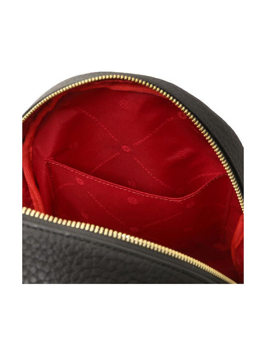 Δερμάτινη Γυναικεία Τσάντα Πλάτης Μαύρη
