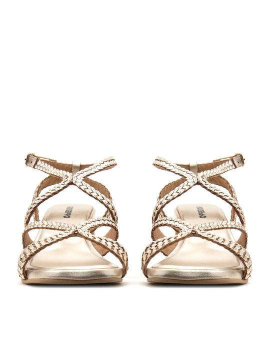 Gioseppo Leather Gold Sandals