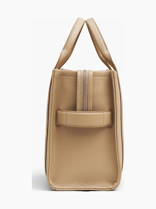 Leather Women's Tote Handbag Beige