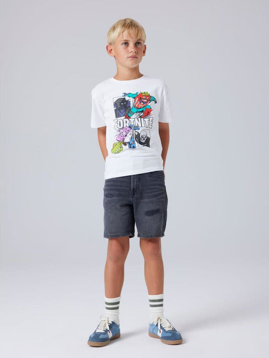 Kids Short-Sleeved White Blouse Fortnite