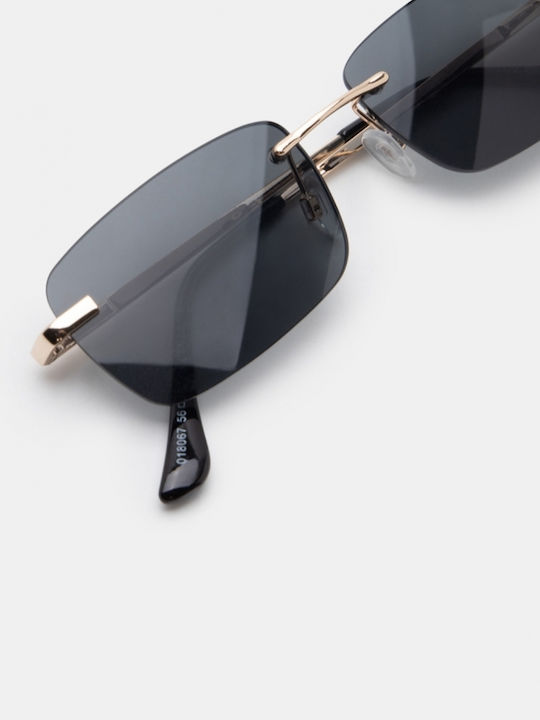 Luigi Ochelari De Soare Unisex Cu Ramă Metalică Neagră Și Lentile Negre