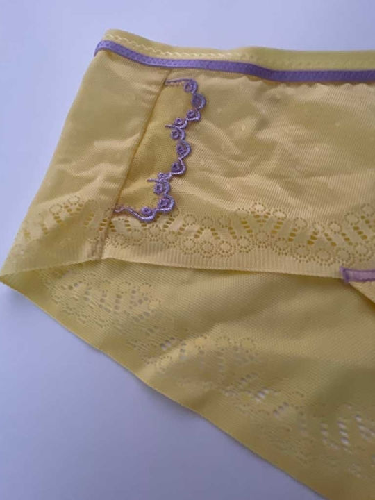 Penelope 23202 Γυναικείο Boxer με Δαντέλα Κίτρινο