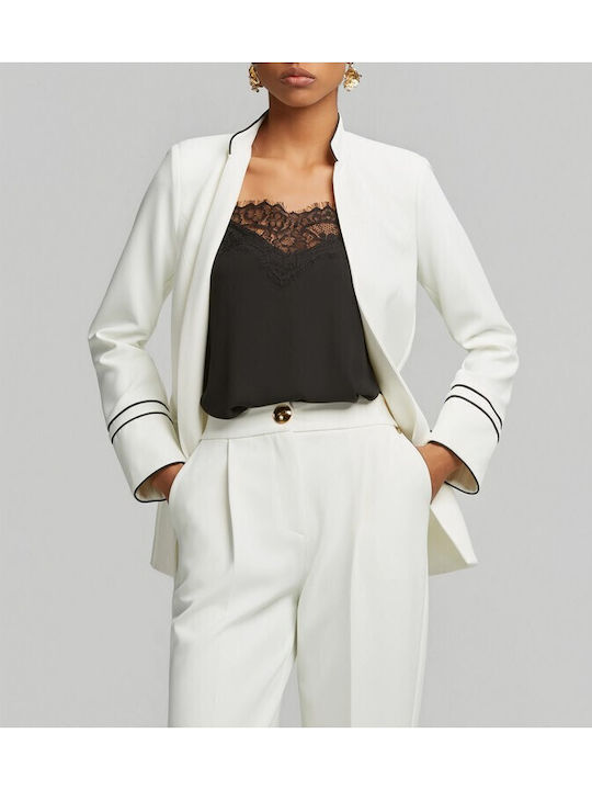 Pantaloni Dama Alb Costum