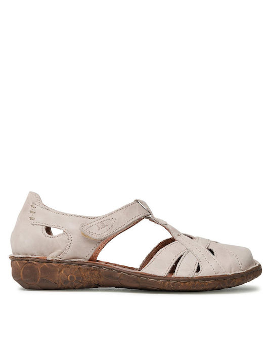 Damen Flache Sandalen Beige
