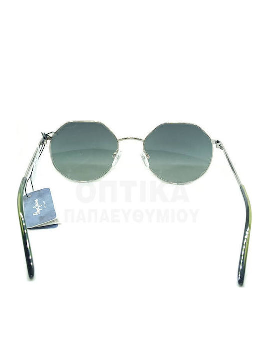 Pepe Jeans Pj5241 Unisex Sunglasses with Silver Frame and Green Lens PJ5241-910
