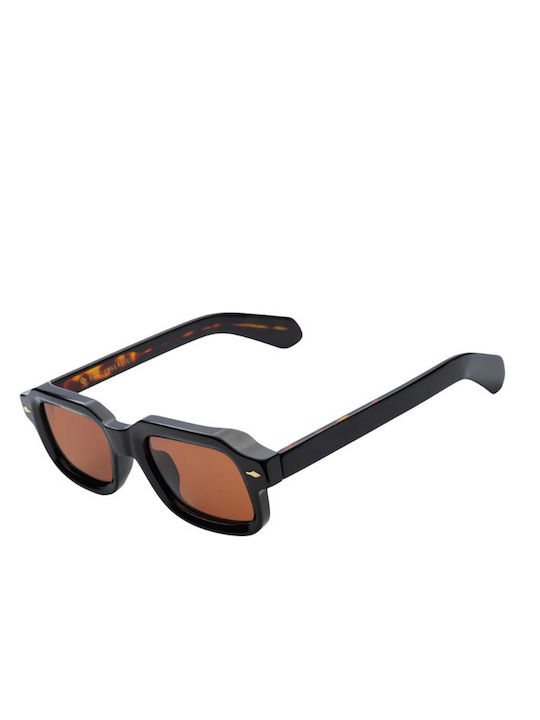 De Sunglasses Unisex Ochelari De Soare Cu Ramă Neagră Din Plastic Și Lentile Bej THEO25OAK-N