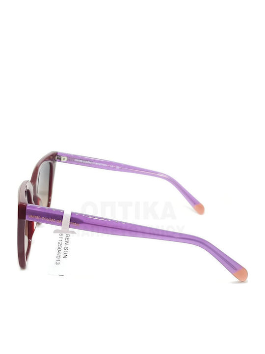 Benetton Women Sunglasses with Burgundy Frame and Brown Lens BE5112 504