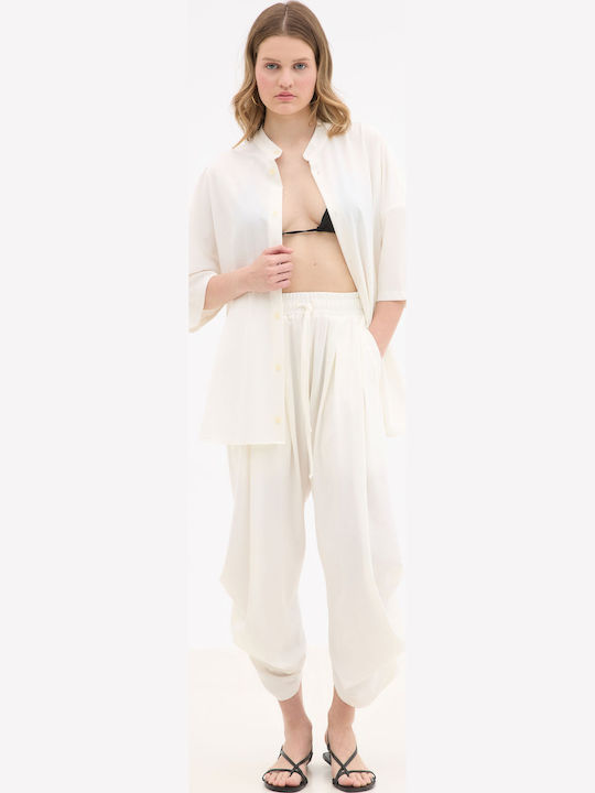 Trousers In Relaxed Fit Ecru