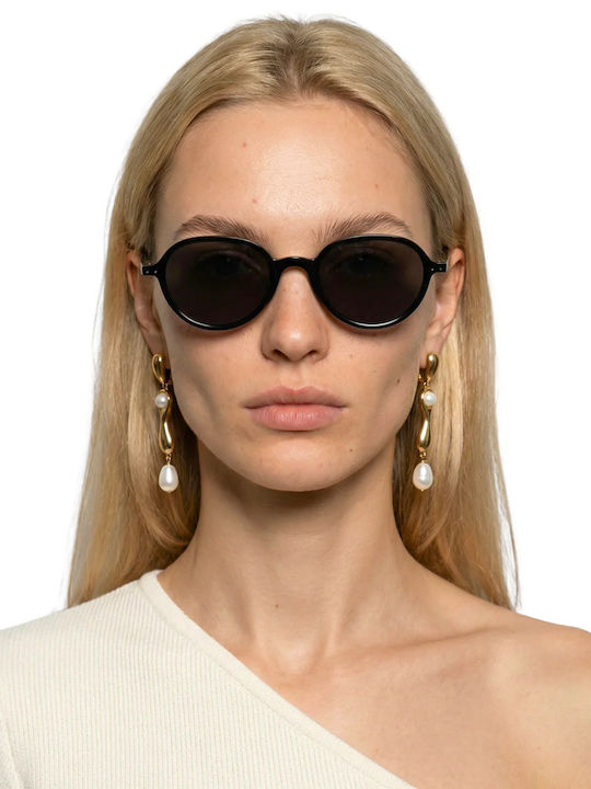 De Sunglasses Unisex Sonnenbrillen mit Schwarzem Horn umrandetem Rahmen THEDUNE25BLK-N