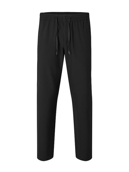 Elastic Trousers In Regular Fit Black