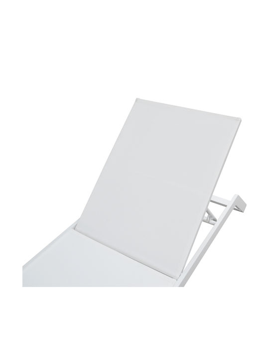 Aluminum Deckchair Marimar with Textilene Fabric White 218x67x31cm