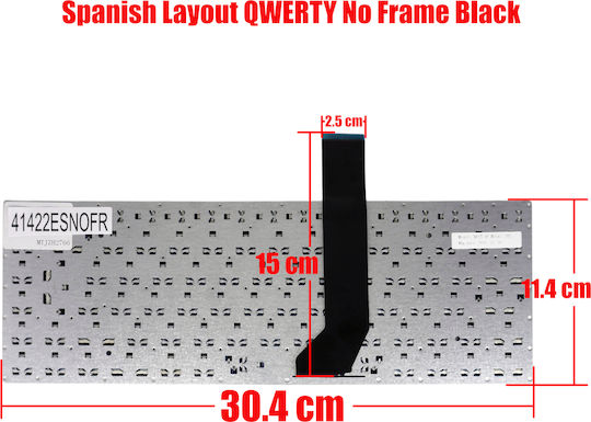Spanish Laptop Keyboard Asus K46 K46c K46ca K46cb K46cm S46 S46c S46ca 90r-ntj1k1t80u 90r-ntj1k1s80u 0knb0-4107us00 Aexj7u00010 Es No Frame Black Code 41422esnofr