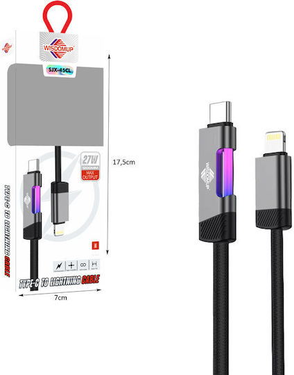 WisdomUp Cablu LED USB 2.0 USB-C Masculin - USB-C 27W