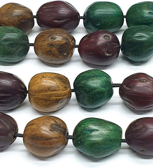 Roloi Komboloi Worry Beads with 19 Beads Made of Nutmeg Length 30cm Multicolour