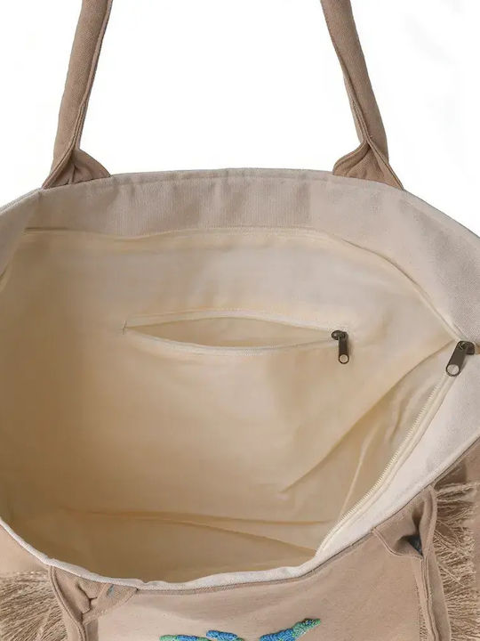 Ble Resort Collection Υφασμάτινη Τσάντα Θαλάσσης Εκρού