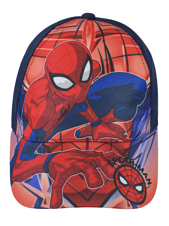 Stamion Kinderhut Jockey Stoff Spiderman Blau