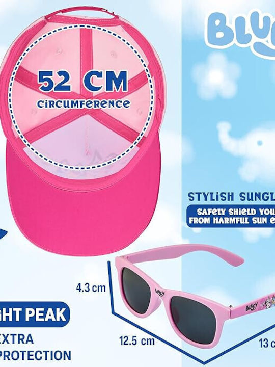 Bluey Kinderhut Jockey Stoff Sonnenschutz Rosa