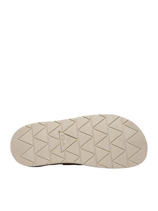 Leather Mules with Heel in Beige Colour