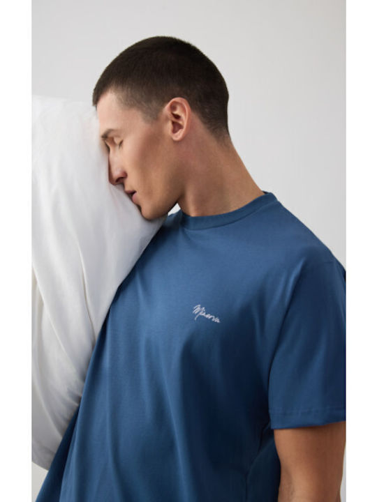 Minerva Summer Men's Cotton Pyjamas Blue