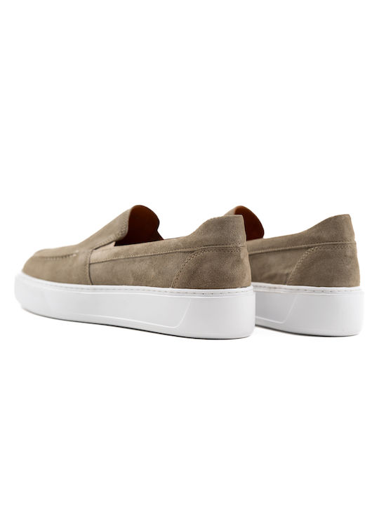 Suede Ανδρικά Loafers σε Καφέ Χρώμα