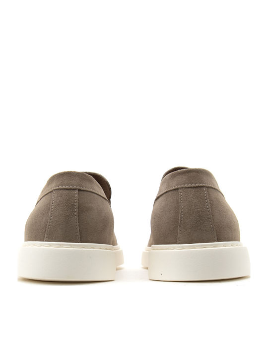 Suede Men's Loafers in Gray Colour