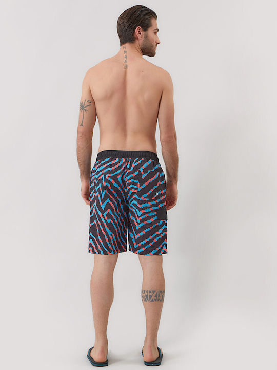 Herren-Bademode Bermuda Schwarz mit Mustern 1065540005