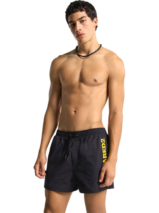 Costum de Baie Bărbați Pantaloni Scurți Galben cu Model