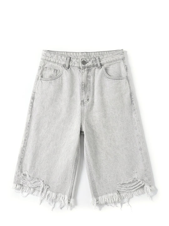 Bermudă Denim Gri Pentru Femei