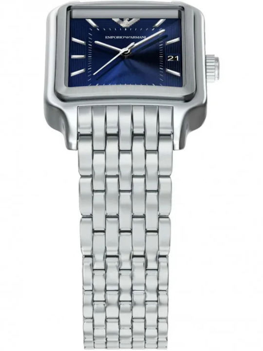 Emporio Armani Ceas Barbatesc 36mm cu Baterie cu Brățară din Metal Argintie
