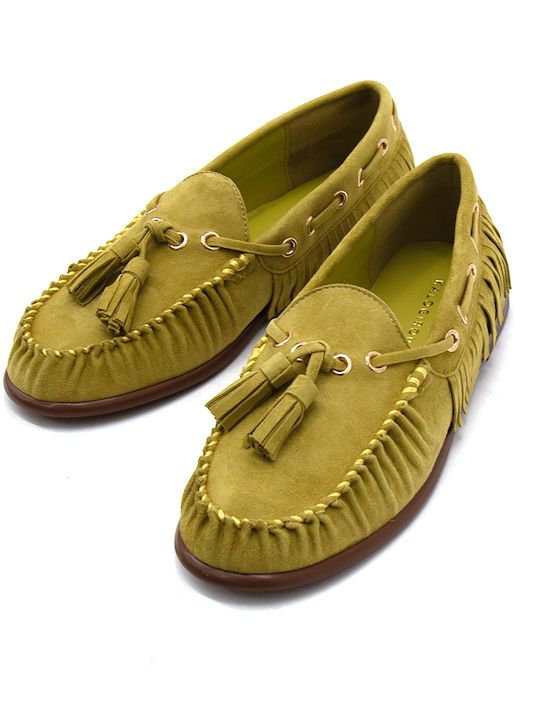 Loafers Dama Din Piele În Culoare Galbenă