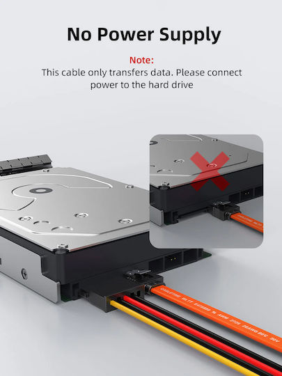 Cabletime Sata Iii Cable Ct-sata3r Angled 6gbps 0.50m Orange Ct-sata3r-b0.5