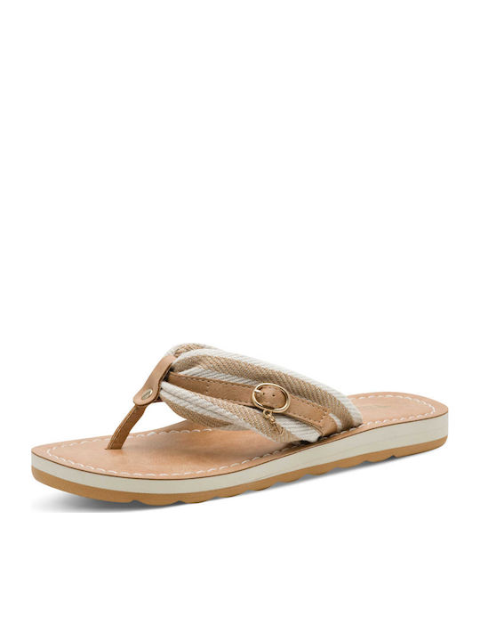 Damen Flache Sandalen Beige