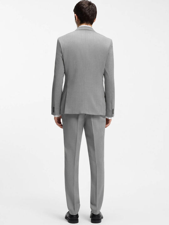 Henry Winter Men's Suit with Vest with Slim Fit Gray