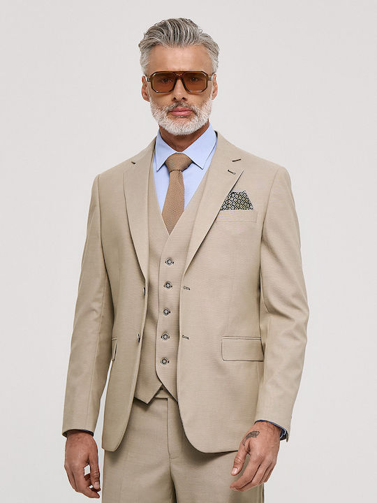 Men's Groom's Beige Suit