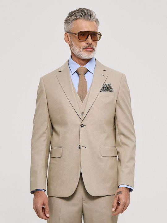 Men's Groom's Beige Suit