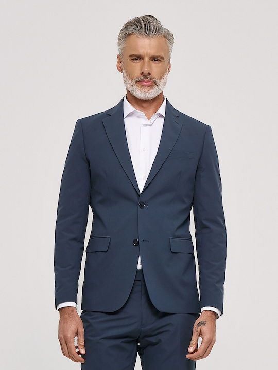 Men's Groom's Suit with Slim Fit Blue