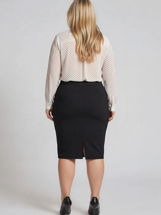 Pencil High Waist Midi Black Skirt